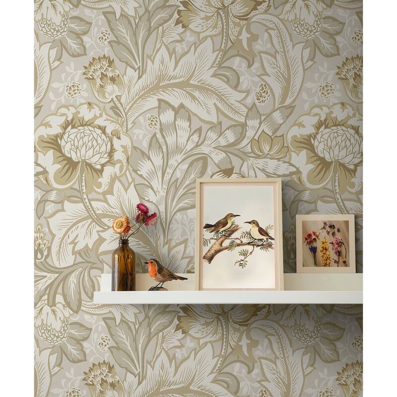 NextWall Acanthus Garden Floral Peel and Stick Wallpaper