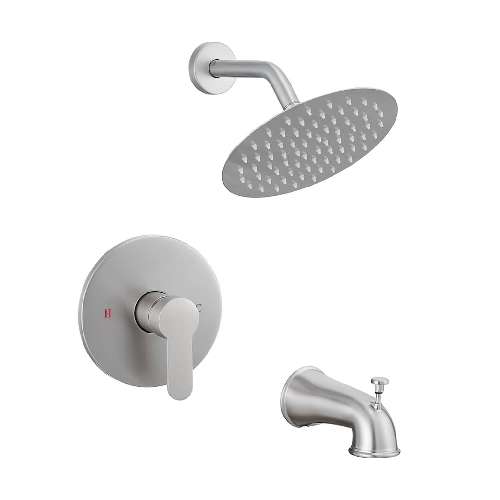 8-inch Wall-Mounted Rain Shower System with Stainless Steel Shower Faucet