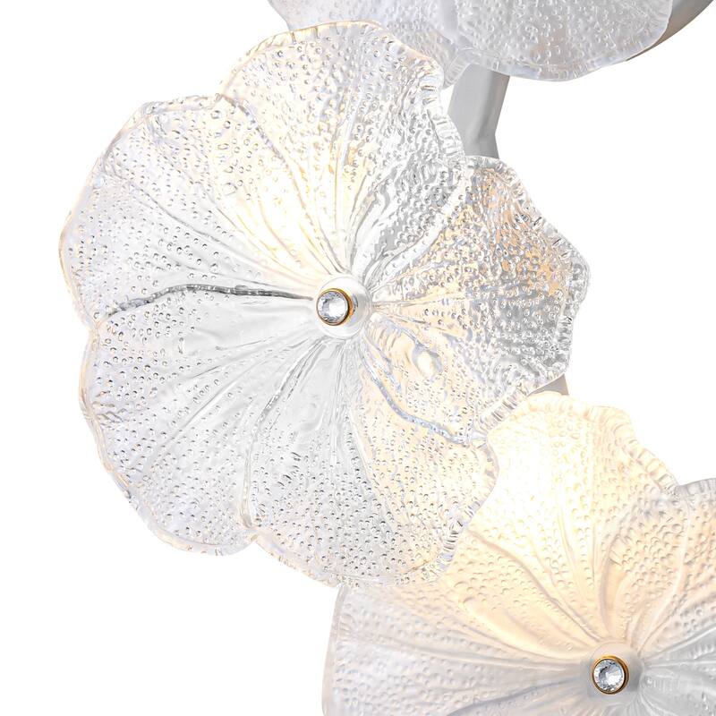 Modern Elegant Clear and Frosted Bubble Glass Flower Petal Wall Sconce