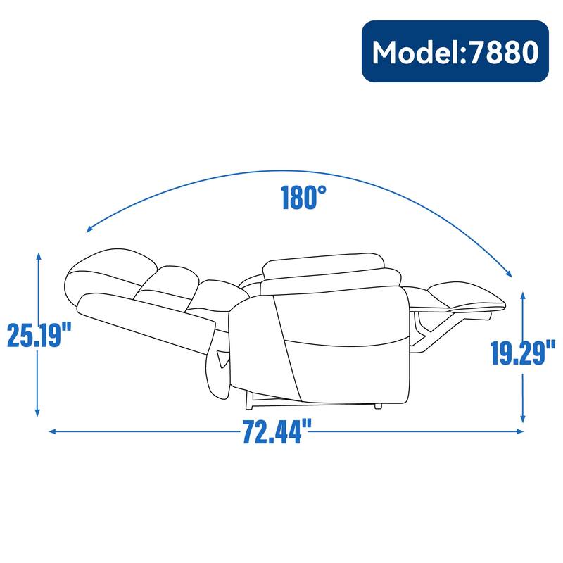 Dual Motor Power Lift Recliner Upholstery Armchair Heat Massage Sofa with Timer Control and Side Pockets, Power Remote