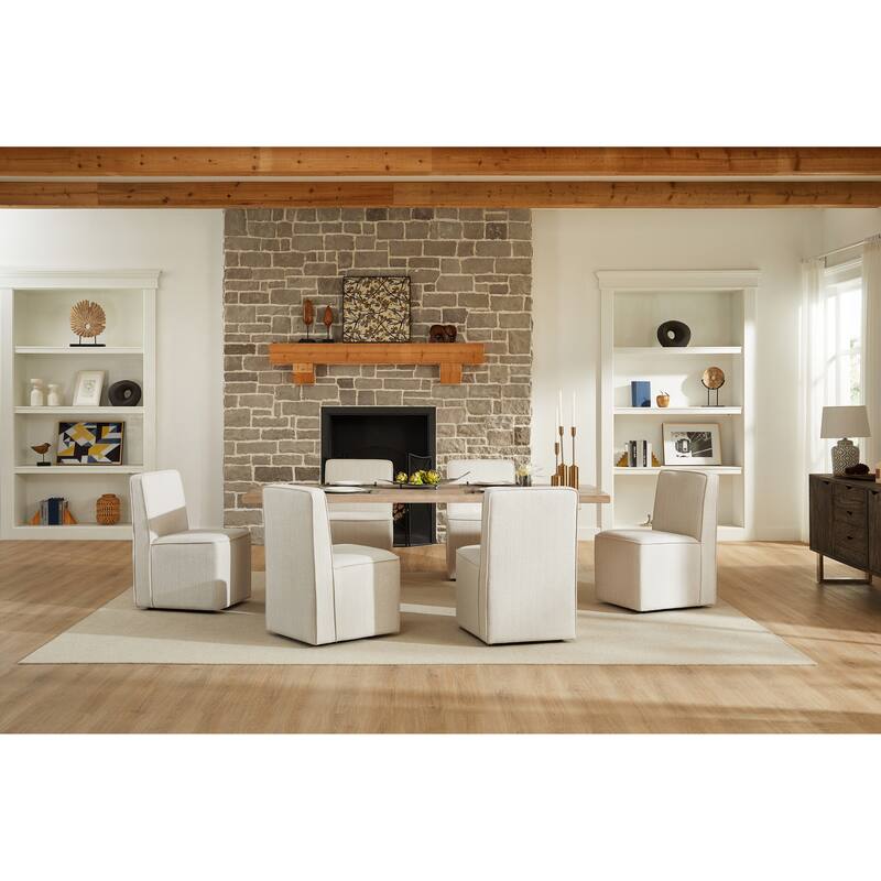 Modern 2 Piece Kitchen Dining Chair Set with Hidden Casters, Stain Resistant, Waterproof for Dining Room Kitchen Living Room