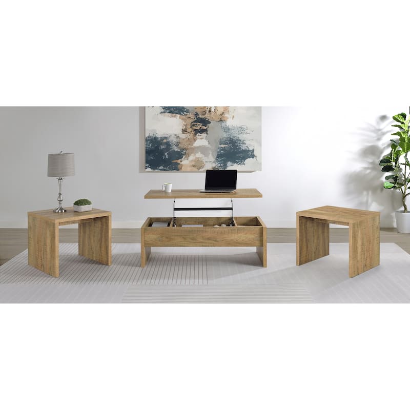Canoga Lift Top Cocktail Coffee Table Set - 3-piece set - Mango