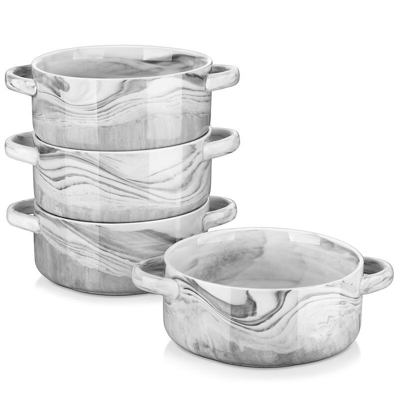 MALACASA REG Porcelain 4-Piecee Soup Bowl Set,Service for 4