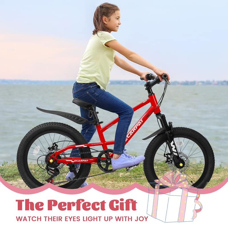20 Inch Kids Mountain Bike with Front Suspension, 7-Speed, Steel Frame, Boys & Girls Ages 6-12