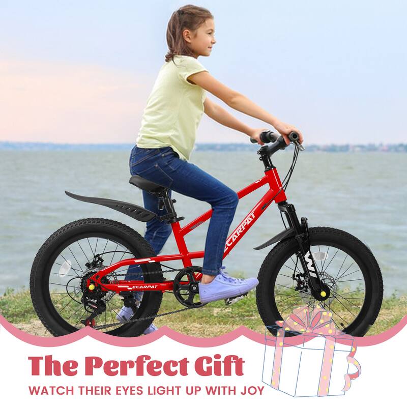 20 inch Mountain Kids Bike for Boys & Girls, Ages 6-12, 7-Speed with Front Suspension