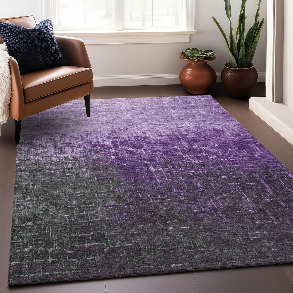 Machine Washable Indoor/ Outdoor Ombre Texture Chantille Rug