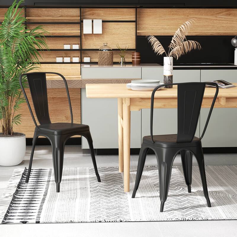 Costway 18" High Back Bar Stools Set of 4 with Removable Backrest for - See details