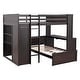 preview thumbnail 9 of 14, Full size Loft Bed with Twin size Stand-alone bed, Shelves,Desk,and Wardrobe,No Box Spring Required