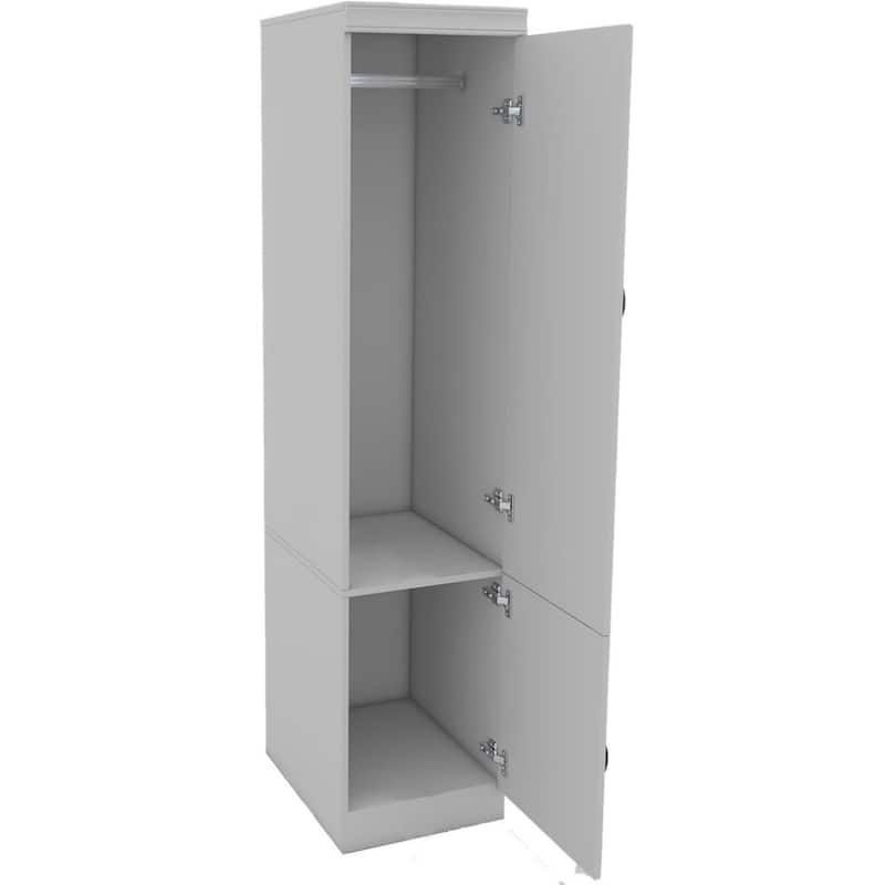 HomeRoots 71" White Wood Mirrored Two Door Combo Dresser