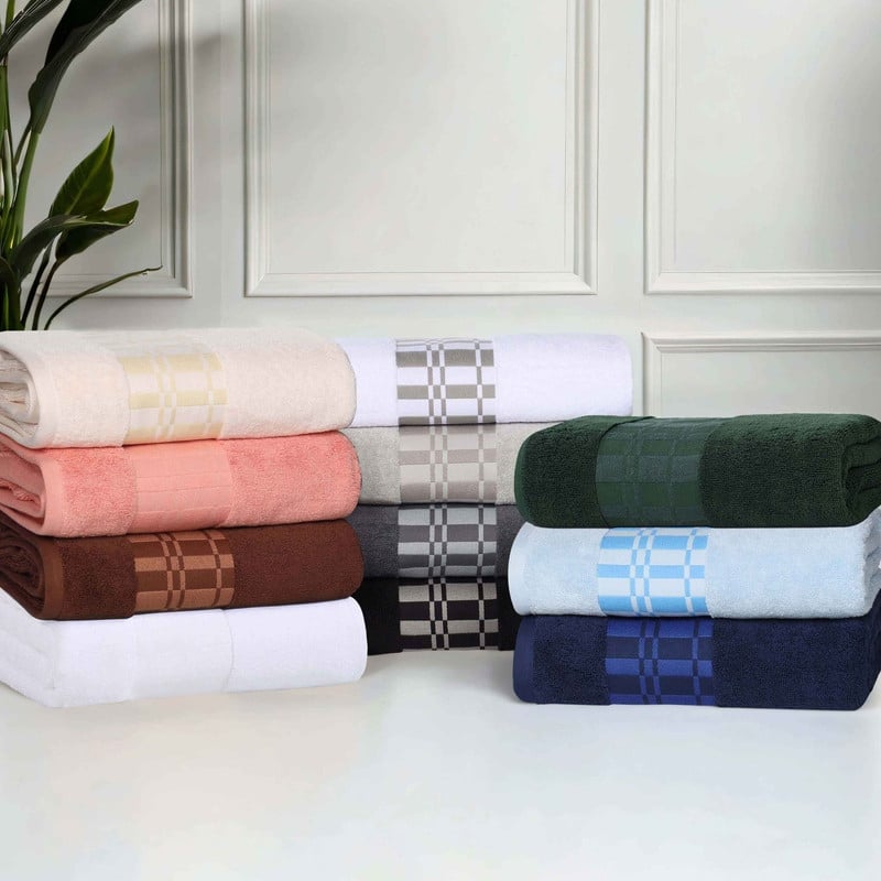 Superior Larissa Cotton Embroidered Geometric Border 3-Piece Towel Set
