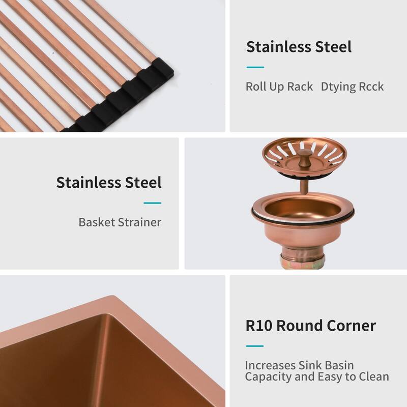 Farmhouse 16 Gauge Single Bowl Stainless Steel Kitchen Sink