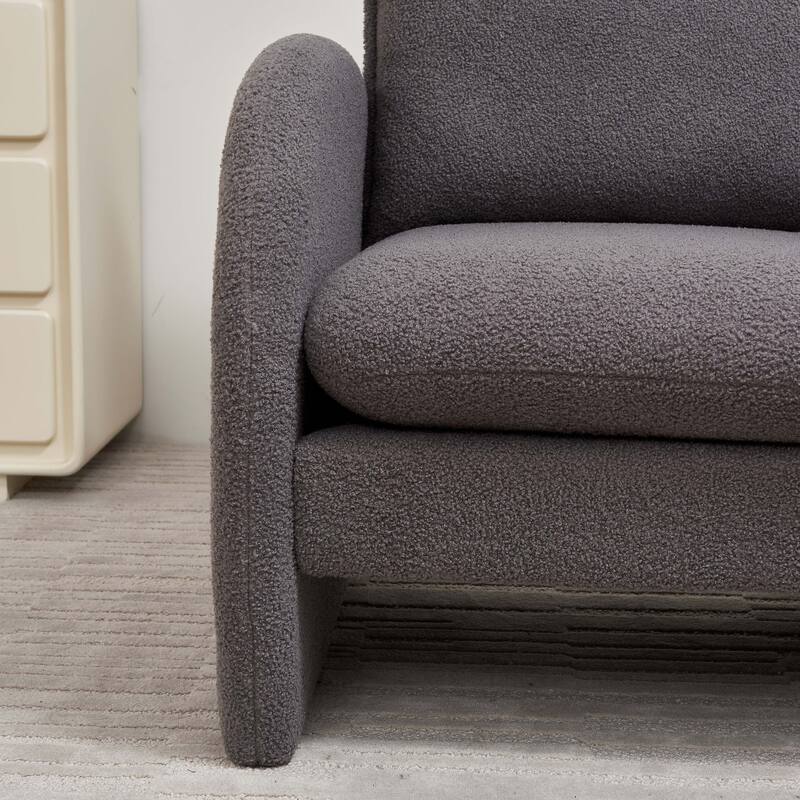 Modern Sherpa Upholstered Accent Chair Armchair for Office