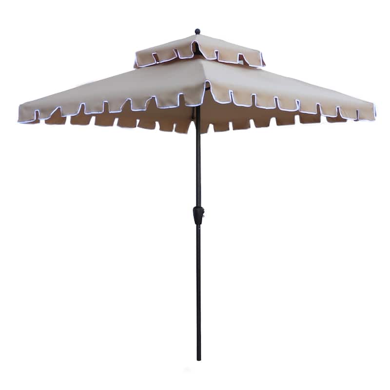 Maypex 7 Feet Square Scallop Patio Umbrella, Base Not Included