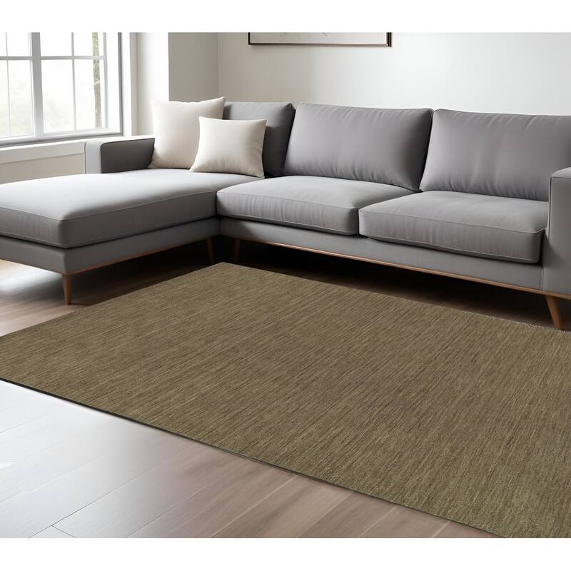 HomeRoots Solid Color Modern Rectangle Area Rug - 108.27 in. x 71.65 in.  x 0.59 in.