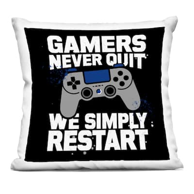 Stupell Gamers Never Quit Phrase Decorative Printed Throw Pillow Design by Kim Allen