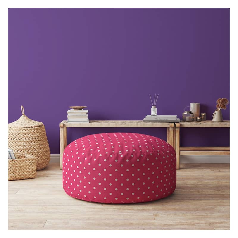 Cotton Large Storage Bean Bag with Fabric and Zipper Polka Dot Pouf ...