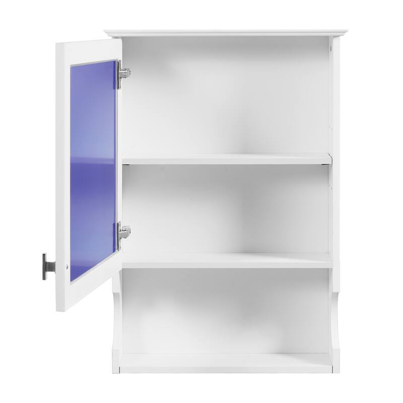 GDFStudio - Larenta Modern Wall-Mounted Bathroom Medicine Cabinet with Mirror, Adjustable Shelves & Half-moon Silhouette - 20"W