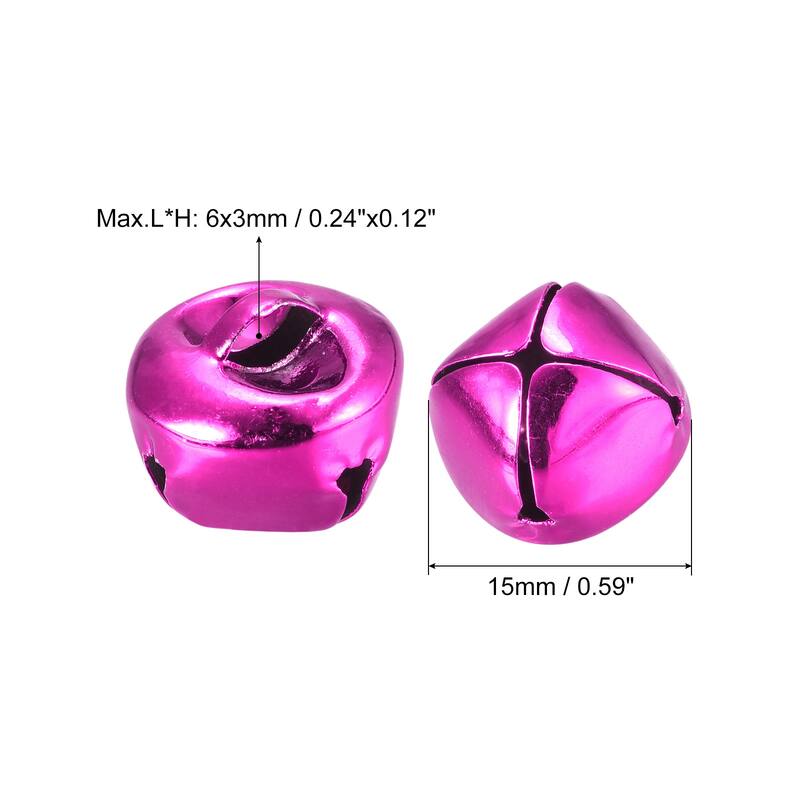 Jingle Bells, 10mm 120pcs Small Bells for Crafts DIY Christmas, Gold Tone - Rose Red - 15mm