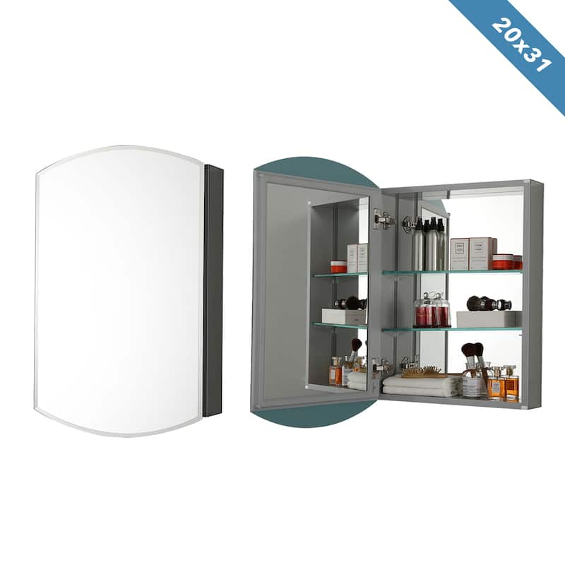 Frameless Aluminum Bathroom Mirror Medicine Cabinet - 20x31