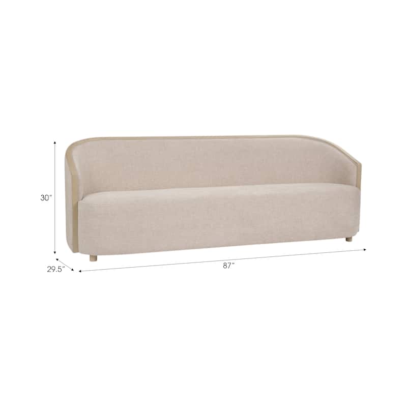 Upholstered Fabric Sofa Curved Arm Contemporary Design - 30" Multi - 87" x 29.5" x 30"