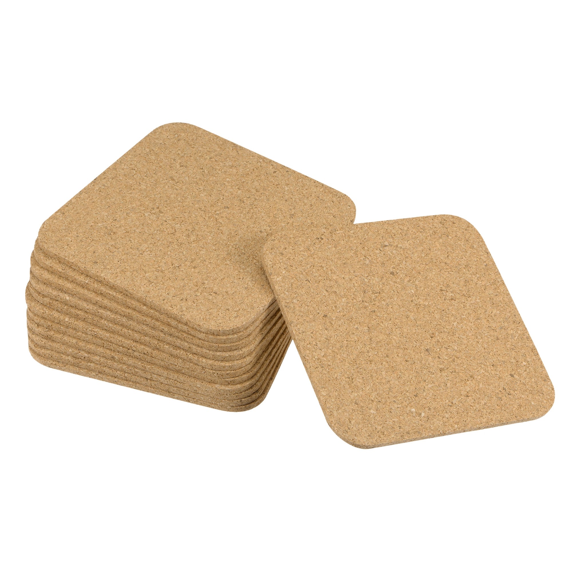 Unique Bargains Cork Coasters Round Wooden Drinks Mats 3.5 Inch Dia 0.12  Inch Thick 12Pcs