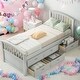 preview thumbnail 11 of 45, Twin Size Platform Storage Bed Solid Wood Bed with 6 Drawers