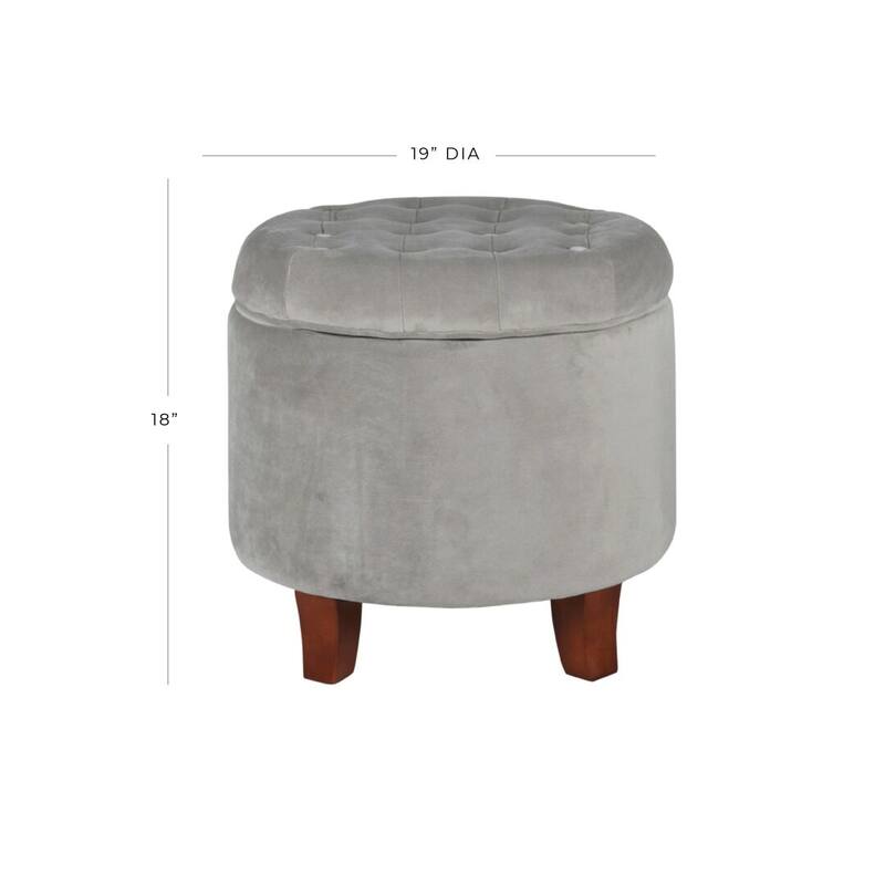 Carson Carrington Hare Button-tufted Round Storage Ottoman