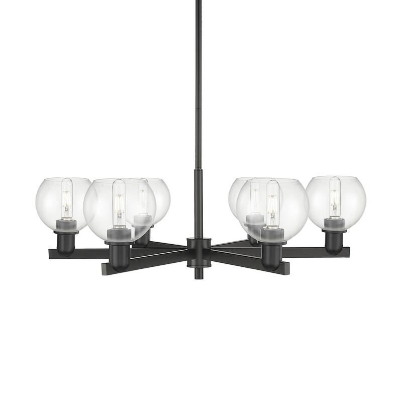 Innovations Lighting 716-6CR-10-36 Athens Chandelier Athens 6 Light - Matte Black / Clear