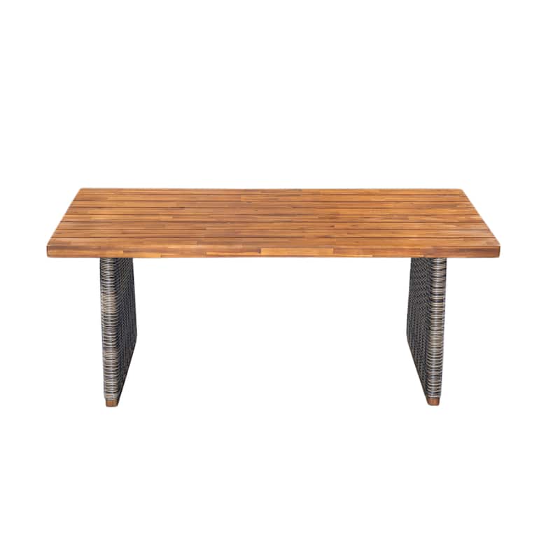 Christopher Knight Home - Lucas Acacia Wood Outdoor 6 Piece Dining Set with Rope Woven Backrest