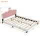 preview thumbnail 9 of 7, Full Size Upholstered Princess Bed with Crown Headboard , Solid Pine Wood Construction, Easy Assembly