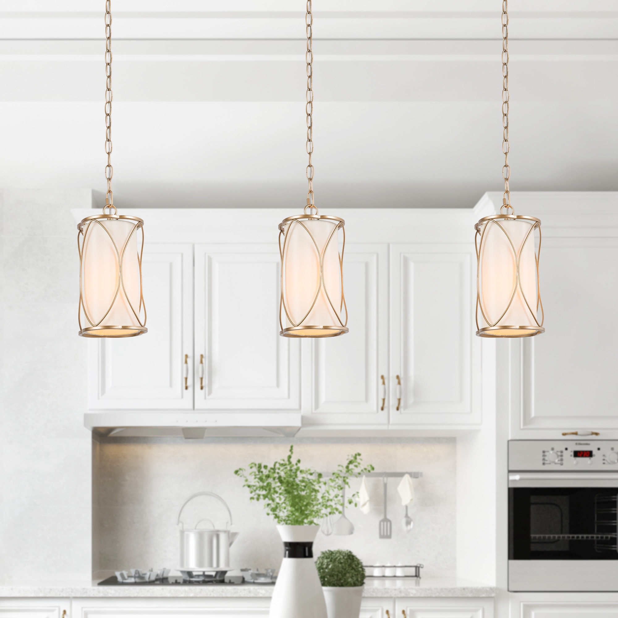 Tosel Tiago 1 Light Ceiling Pendant Light Gold Metal 