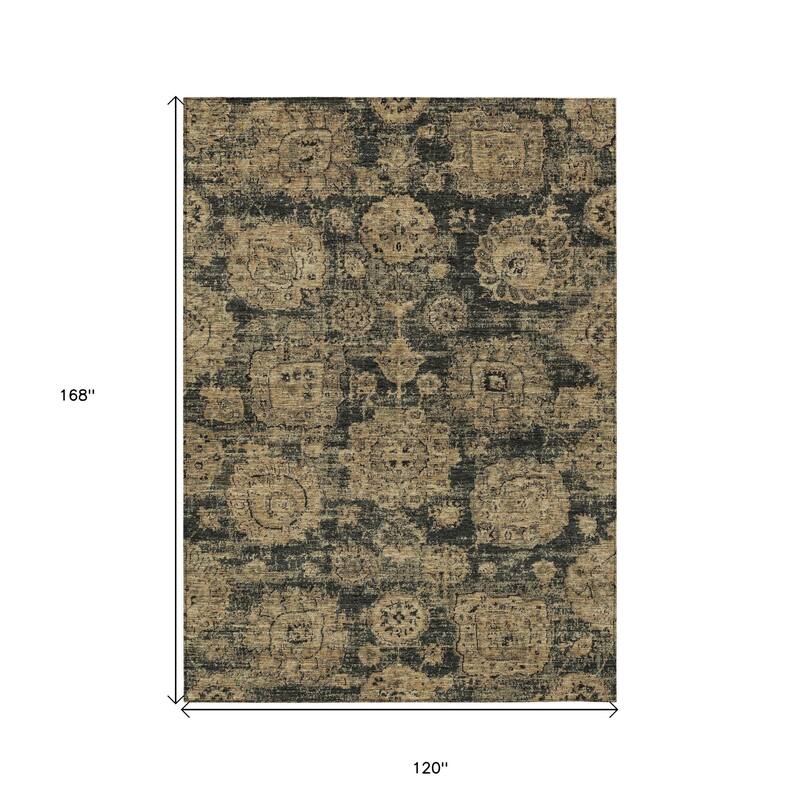 HomeRoots Floral Transitional Rectangle Outdoor Rug