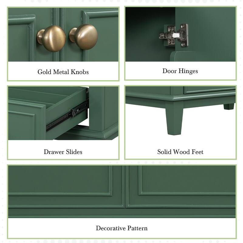 GDFStudio - Avalon 30-Inch Bathroom Vanity Base Cabinet, Multi-functional Cabinet, Solid Wood & MDF Board, Painted Finish