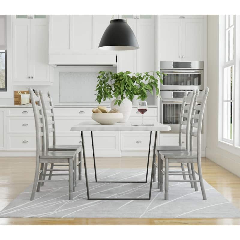 Ladder Back Solid Dining Chair - 42" - Driftwood Brown