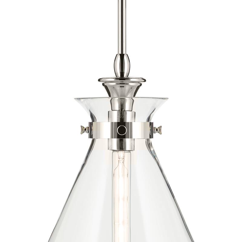 Kichler Lighting Laria 16 Inch 1 Light Pendant with Clear Glass in Polished Nickel