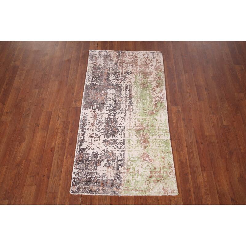 Multicolor Abstract Foyer Rug Hand-Knotted Modern Wool Carpet - 2'9"x 4'10"