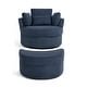 preview thumbnail 79 of 198, 41" W Oversized Accent Barrel Swivel Chair with Moon Storage Ottoman