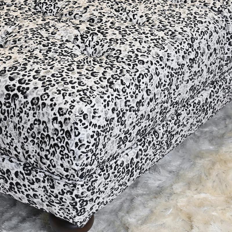 Roundhill Furniture Charbilia Fabric Tufted Cocktail Ottoman