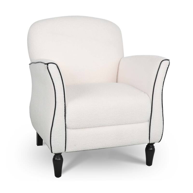 Upholstered Accent Chair with Wood Legs