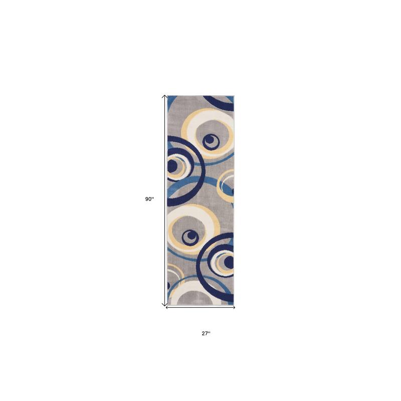 Luyah Power Loomed Geometric Modern Area Rug By HomeRoots - 90' X '27' X '0.5