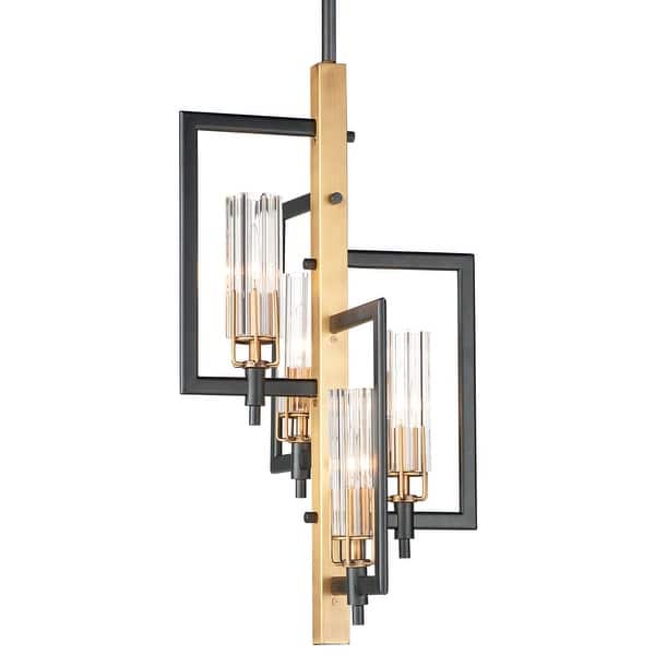 slide 2 of 9, Maxim Flambeau 4 Light 13" Wide Chandelier Black / Antique Brass