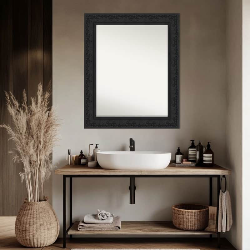 Luxe Non-Beveled Framed Bathroom Vanity Wall Mirror