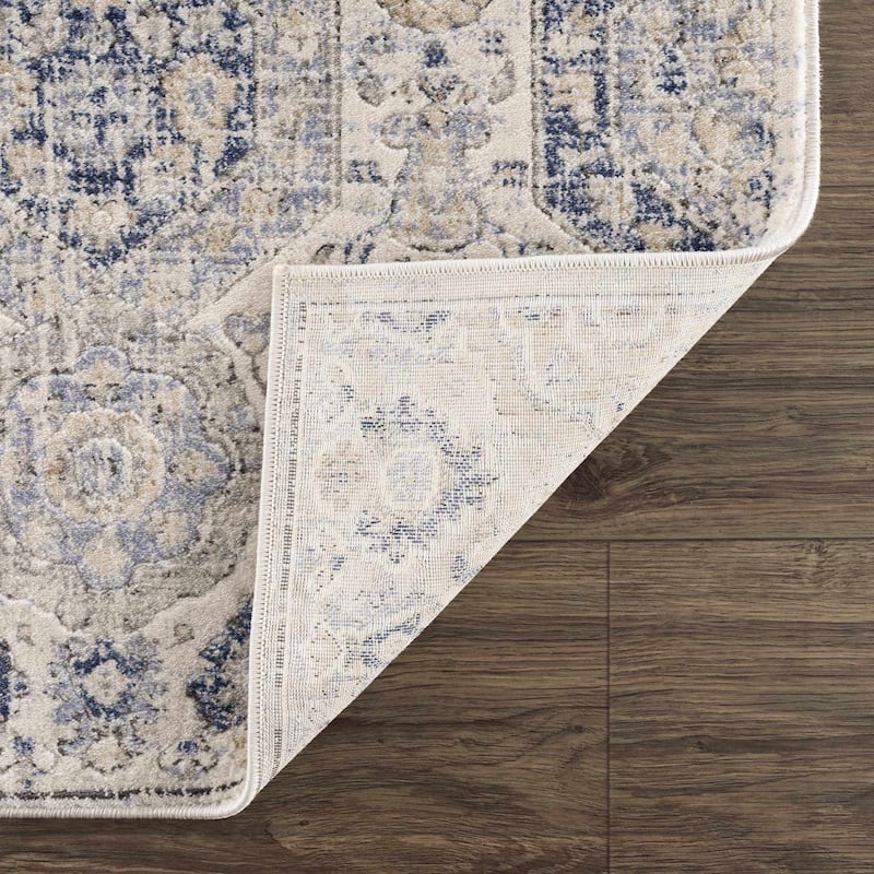 Hauteloom Bluffs Living Room, Bedroom Area Rug - Beige, Denim, Gray - 2' x 2'11"