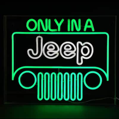 Licensed Only In A Jeep Acrylic LED Wall Decor Sign - 20" x 16" - 20" x 16"