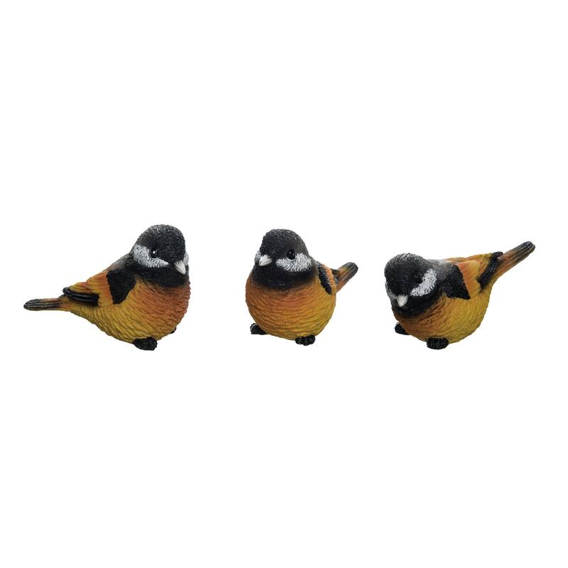 Transpac Large Resin Bright Yellow Bird Set of 3 Spring Home Decorations