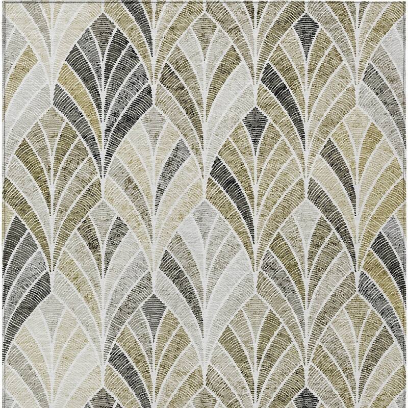 HomeRoots Geometric Transitional Rectangle Outdoor Rug