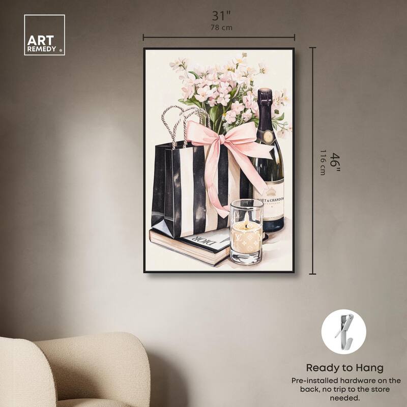 Shopping Bag and Some Drinks Canvas by Art Remedy