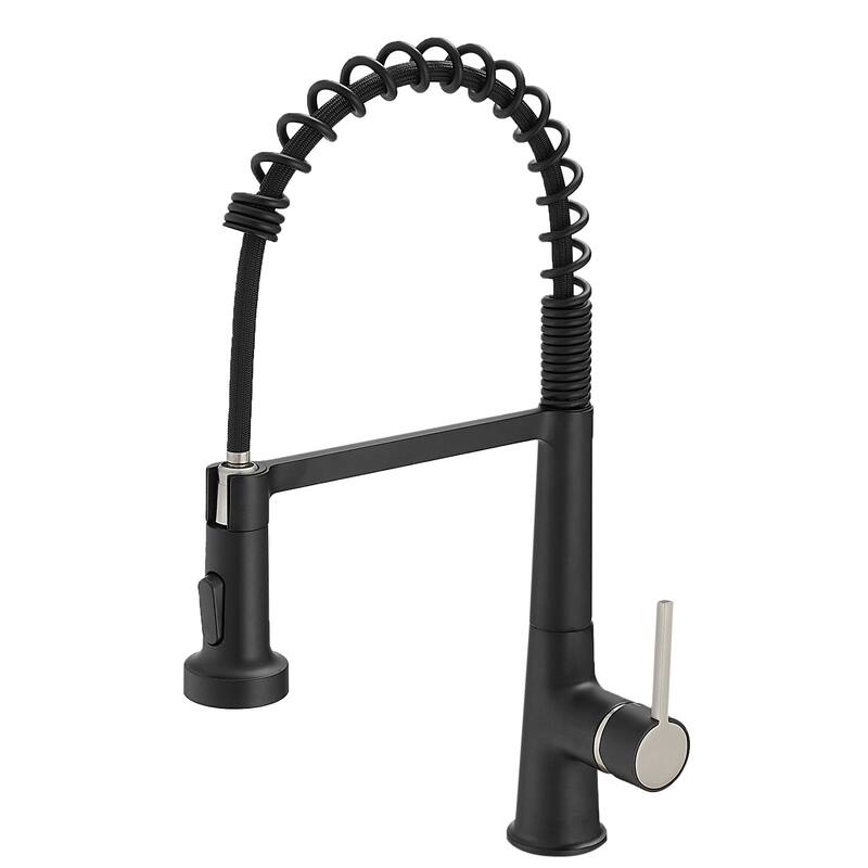 Faucet for Kitchen Sink,Black Kitchen Faucet with Pull Down Sprayer,Modern Commercial Spring Pull-Out Kitchen Sink Faucet