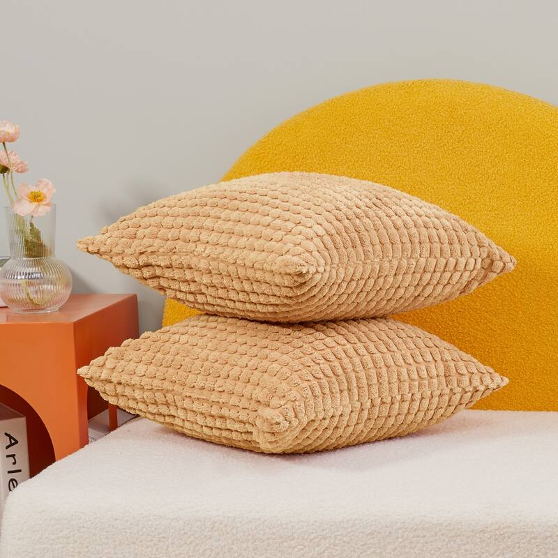 Deconovo Corduroy Throw Pillow Covers 2 PCS(Cover only)