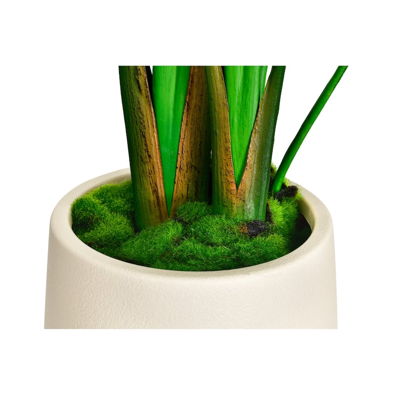 Artificial Banana Leaf Tree Bird Of Paradise in White Decor Pot